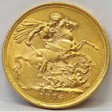 AUSTRALIA 1876 . ONE 1 SOVEREIGN . SYDNEY . GOLD